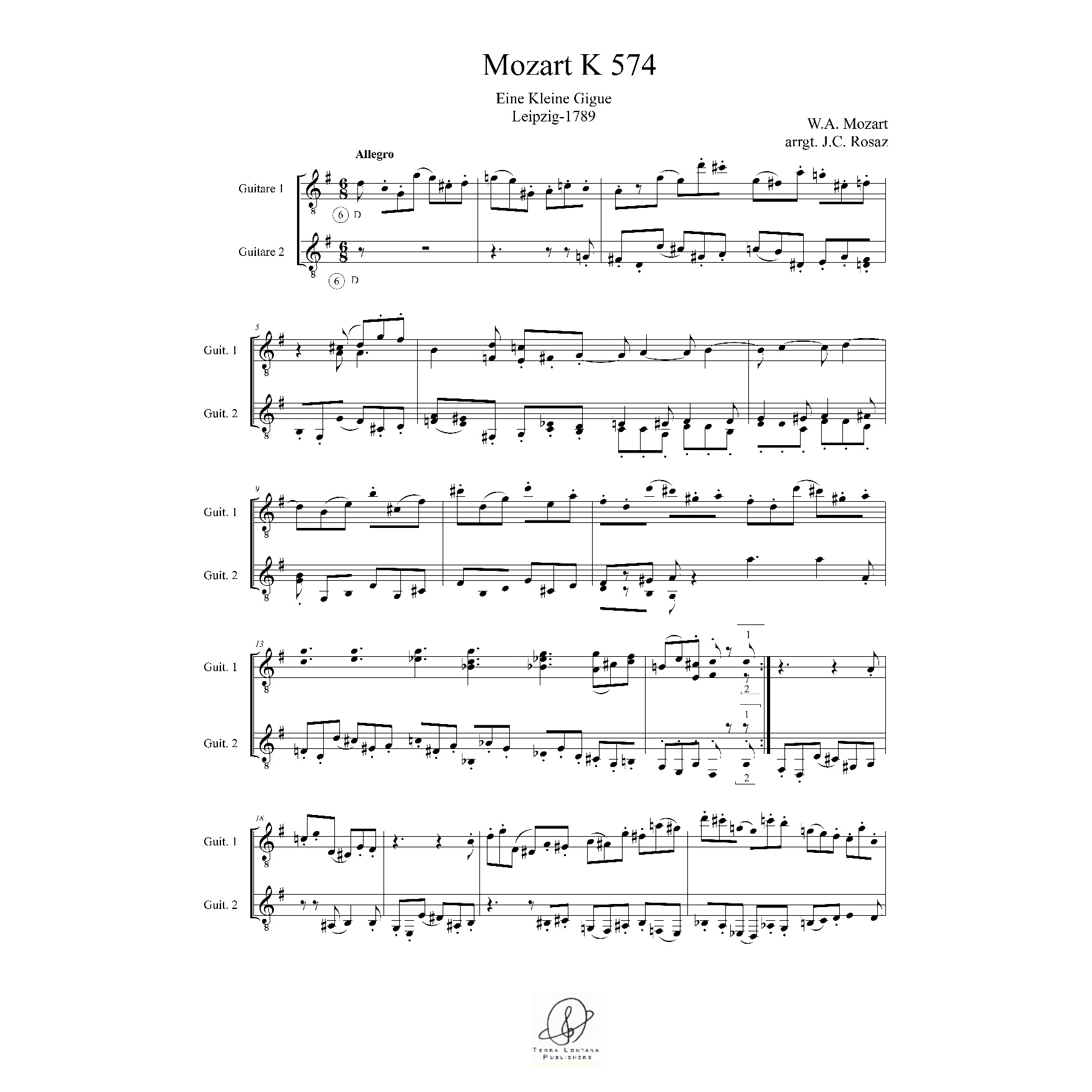 Mozart - K574 - 2 guitars
