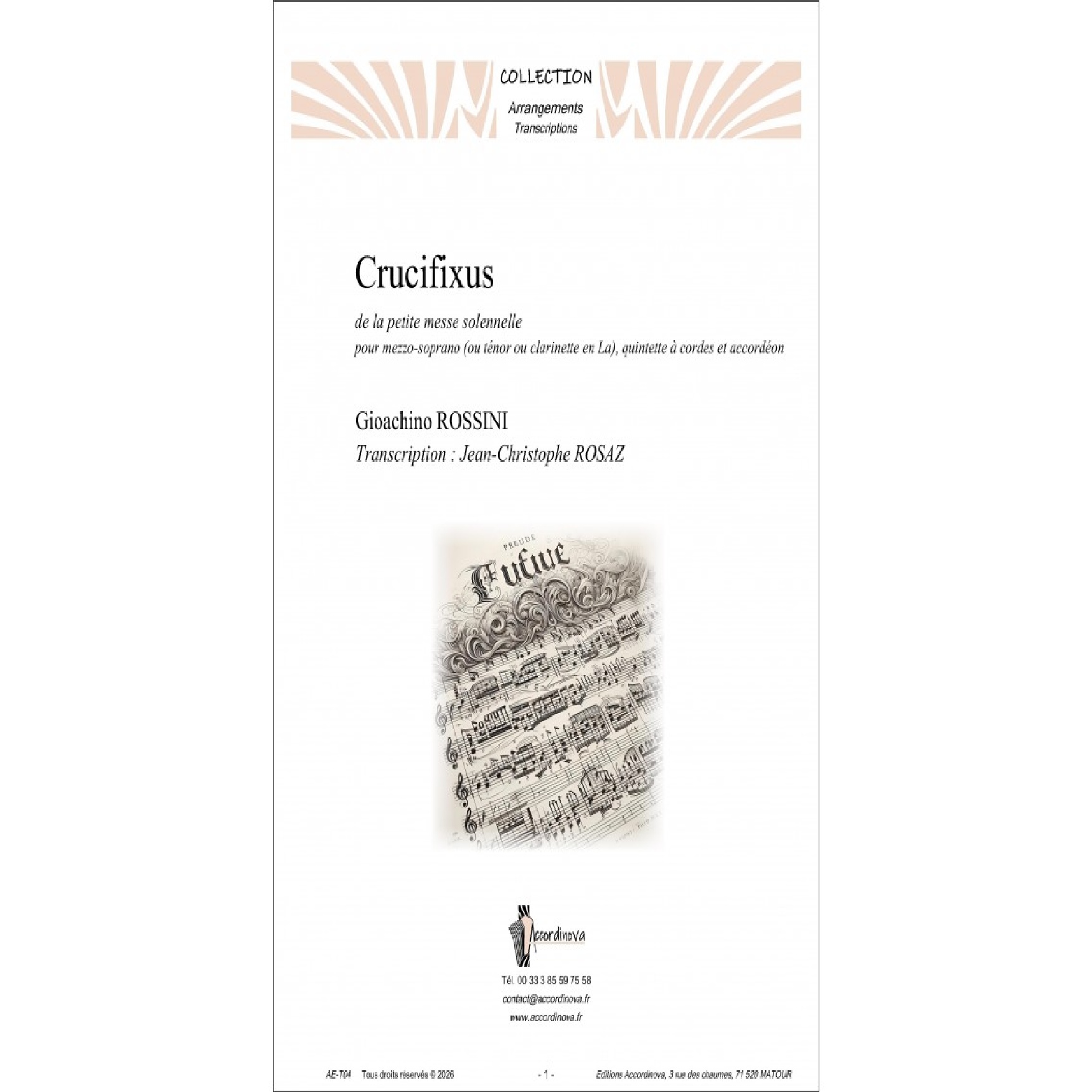 Rossini - Cruxifixus - voice or clarinet, string quintet, accordion