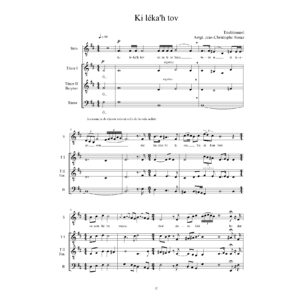 Ki léka'h tov - כִּי לֶקַח טוֹב - solo & men voices a cappella